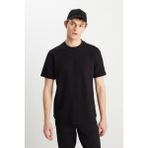 Wrangler Relaxed Fit Dokulu Bas Siyah Erkek Kısa Kol T-Shirt - M