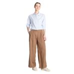 WRANGLER Relaxed Fit Geniş Kesim Yüksek Bel Paça Yumuşak Dokulu Deve Tüyü Pantolon, S, W2510473, Camel-W2510473211, Kadın