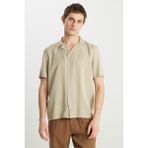Wrangler Relaxed Fit Tencel Göm Bej Erkek Gömlek