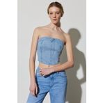 WRANGLER Slim Fit Dar Kesim %100 Pamuk Kolsuz Crop Jean Kot Bluz