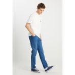 WRANGLER Texas Slim Fit Dar Kesim Normal Bel Dar Paça Açık Mavi Pamuklu Esnek Denim Pantolon