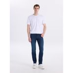 Wrangler Texas Slim Fit, Dar Kesim, Normal Bel, Dar Paça, Gri Melanj, Pamuklu Esnek Denim Jean Pantolon, 30/30 Beden
