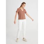 Wrangler V Yaka Açık Kahve Kadın T-Shirt W241664219-V Yaka T-shirt