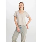 Wrangler V Yaka Bej Kadın T-Shirt W241664614-V Yaka T-shirt
