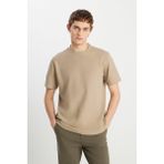 Wrangler W25107118614 Bej Erkek Regular Fit Bisiklet Yaka T-Shirt - 2XL