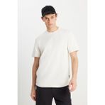 Wrangler W2510718104 Ekru Erkek Regular Fit Bisiklet Yaka T-Shirt - XL