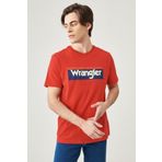 Wrangler W7H4D3XWO Lightweight 3 Color Logo Bisiklet Yaka Kırmızı Erkek T-Shirt