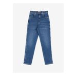 WRANGLER Yüksek Bel Dar Paça Relaxed Mavi Kadın Denim Pantolon W246035XT Mid Blue Jean Pantolon