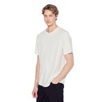 WRANGLER%100 Pamuk Regular Fit Bisiklet Yaka Basic Premium Tişört, L, W2610159, Off White-W2610159102, Erkek