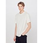 WRANGLER%100 Pamuk Regular Fit Bisiklet Yaka Basic Premium Tişört, XL, W2610159, Off White-W2610159102, Erkek