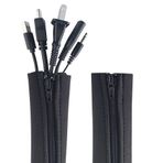 Wrap-It Storage Fermuar Kablo Kılıfı - 91,44 cm x 10,16 cm (2'li Paket) Siyah - Masa, Bilgisayar, TV Kablosu Yönetimi için Kablo Düzenleyici ve Kablo Koruyucu Tel ve Uzatma Kablolarını Gizlemek ve