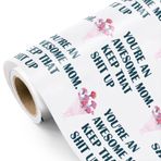WRAPAHOLIC Komik Mutlu Anneler Günü Ambalaj Kağıdı Rulosu - Mini Rulo - 17 inç x 16,5 Feet - Buket Harika Bir Annesiniz Bu Boku Anneler Günü, Anne Doğum Günü için Mükemmel Tutun
