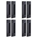 Wright Products İç Mekan Ahır Kapısı Gömme Sap Seti Montaj Donanımı ile - 4 Paket, Mat Siyah