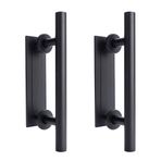 Wright Products İç Mekan Çekme ve Gömme Ahır Kapı Kolu 2'li Paket Set, Mat Siyah - Ahır Kapısı Duvarı Yan ve Ön Kapı Kolları