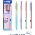 Writech 0.7 mm Mavi Mürekkepli Ombre Basmalı 4'lü Jel Kalem Seti