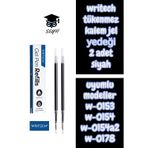 writech tükenmez kalem jel yedeği 2 adet siyah uyumlu modeller w-0153 w-0154 w-0154a2 w-0178
