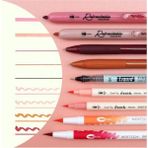 Wrıtech W-JK03-3 Dusk Kalem Seti (Kırmızı-Pembe) - 9'lu Set