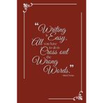 “Writing is Easy” Elegant, Vintage Journal with Inspirational Quote – Burgundy: Lined Notebook – 200 pages