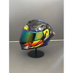 Ws-202 Güneş Vizörlü Çene Açılır Kask Siyah Vizörlü B1 Mavi/turuncu, Mavi