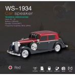 WS1934 Klasik Araba Şarjlı Bluetooth Hoparlör Ses Speaker Müzik Çalar Subwoofer Fm Radyo Sd Kart USB