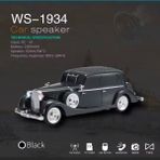 WS1934 Model Klasik Araba Şarjlı Bluetooth Hoparlör Ses Speaker Müzik Çalar Subwoofer Kolon Fm Radyo Sd Kart USB - Siyah