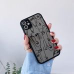 WSDSM Komik Soyut Sanat Hatları Moda Telefon Kılıfları Karikatür Kadın Kapak iphone 15 14 7 8 Artı XR XS XS 15 11 14 12 13 Pro Max, siyah CXRW 3, iphone 13mini için