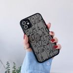 WSDSM Komik Soyut Sanat Hatları Moda Telefon Kılıfları Karikatür Kadın Kapak iphone 15 14 7 8 Artı XR XS XS 15 11 14 12 13 Pro Max, siyah CXRW 4, iphone 11pro