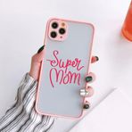 WSDSM Süper Anne Baba Sert Telefon Kılıfı iphone 15 14 12 13 SE2 Bebek Kız Moda Aile kapağı Iphone 11 Pro Max X XS XR 7 8 Artı, Pembe MOM 8, iphone 11 pro