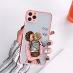 WSDSM Süper Anne Baba Sert Telefon Kılıfı iphone 15 14 12 13 SE2 Bebek Kız Moda Aile kapak Iphone 11 Pro Max X XS XR 7 8 Artı, pembe ANNE 7, iphone13 için