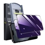 WSKEN iPhone 15 Pro Gizlilik Ekran Koruyucu, [24° Anti Spy][Sıfır Kabarcık] [Otomatik Toz Giderme] Mavi Temperli Cam Elmas Sert HD Anti Peep Film, 2'li Paket
