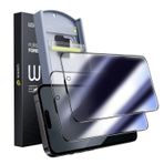 WSKEN iPhone 15 Pro Max Mat Gizlilik Ekran Koruyucu, [Oyun Filmi] [Sıfır Kabarcık] Parmak İzi Önleyici ve Anti-Spy Temperli Cam Kurulum Araçları ile - 2'li Paket