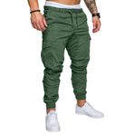 WSLCN Erkek Kargo Pantolonu Dar Kesim Dar Kesim Koşu Elastik Bel İpli Eşofman Altı Yürüyüş Pantolonu Uzun Pantolon, E, Waist 29.1"-41.7" (Asian XL)