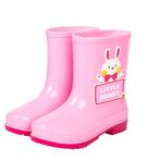 WSLCN Erkek ve Kız Çocuklar için Yağmur Botları, Su Geçirmez Kaymaz Çocuk Dış Mekan Wellies Kauçuk Yağmur Ayakkabıları (Pembe, 9/10 UK Çocuk)