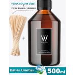 Wsmell Bahar Esintisi Clean Room 500 ml Oda Kokusu Yedek Dolum Şişesi Ekonomik Koku Giderici 25 Adet Çubuk