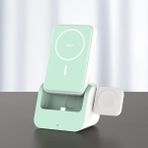 Wst Kablosuz Şarj Seti 10000MH Powerbank Magsafe ile Uyumlu Stand Olabilir Saat ve Kulaklık Şarj Ede - Renkli - Standart