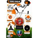 Wüber 4x4 Arazi Tip Ultra Güçlendirilmiş 5ın1 Benzinli Canavar Yan Tırpan Ot Biçme Motoru