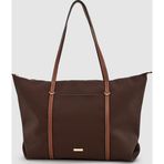 Wuclo Velie Paraşüt Kumaş Şeritli Shopper Çanta Acı Kahve-Taba