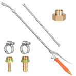 WUDIALIEN Tüm Metal 44 İnç Yedek Püskürtme Çubuğu, 1/4 "ve 3/8" Pirinç Diken Püskürtme Çubuğu Değiştirme Dahili Kapatma Vanası Paslanmaz Çelik Püskürtme Değneği. (Tüm Metal 44 '' Püskürtücü Değnek)