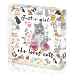 wuguimeii Kedi Severler Kadınlar için Doğum Günü Hediyeleri - Komik Kediler Masa Dekoru - Kediler Kadınlar için Hediyeler Kızı Kediler Sevgili Hediyeler - Ev Yatak Odası için Kedi Severler Kız Masa Burcu Dekoru