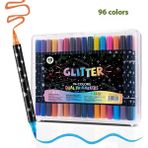 Wuhaorandexiaodian Çift Renkli Glitter Marker Yumuşak Uçlu Boyama Glitter Kalem Suluboya Kalemi (Yurt Dışından)