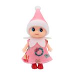 WULEEUPER Minik Elf Bebek | Noel Minyatür Elf Dekorasyonu | Yenidoğan Hediyesi | Bebek Büyüyen Kız ve Erkek Elf Bebekler (Pembe Elbise)