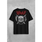 Wulf Metal Rock Band Skull Kuru Kafa Urban Gothic Sırt Ön Baskılı Oversize Tişört Unisex T-Shirt