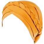 WULIQIUQIU Tesettür Örgü İpeksi Türban Şapkalar Kadınlar için Kanser Kemo Bereler Bandana Bandana Baş Örtüsü Şapka, Sarı, Tek Beden
