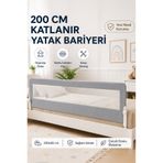 Wumboo 200 Cm Yatak Bariyeri - Mega Boy Güvenlik Bariyeri Koruyucu Bariyer,Bebek Bariyeri Büyük Boy-Gri