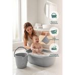 Wumboo 3’lü Bebek Banyo Yıkama Seti - Bebek Yıkama Küveti - Bebek Banyo Su Kovası - Maşrapa - Gri