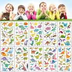 WUMZIRA 10 adet dövme, çocuk seti, kız ve erkek çocuklar için, dinozor, yapışkan dövme, çocuk doğum günü, parti, hediye, cilt dostu, geçici çocuk dövmesi, çocuk dövmesi