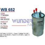 Wunder Wb652 Yakıt Filtresi - Fiat Doblo 1.9 Jtd - Fiorino Jtd - Punto 1.3 Jtd Uyumlu
