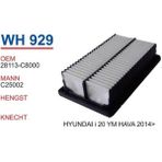 Wunder WH929 Hava Filtresi Hyundai I20 2014> Uyumlu Yeni Model