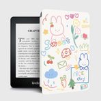 WunM Studio Tamamen Yeni Kindle Oasis (10. Nesil 2019 Sürümü ve 9. Nesil 2017 Sürümü) - Otomatik Uyanma/Uyuma Özellikli Dar Kesim Kılıf, Tavşan Cenneti İllüstrasyonu
