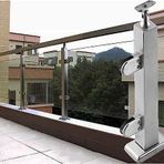 WUNMSKZR Balkon için cam korkuluk sistemi, kare gümüş paslanmaz çelik, direk klipsli, cam korkuluk direkleri, 270° döner bağlantı, her türlü korkuluk kurulumu için uygundur (Boyut: 12
